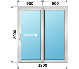 Полуторная дверь остекленная Realit RW 71SL 1800x2000